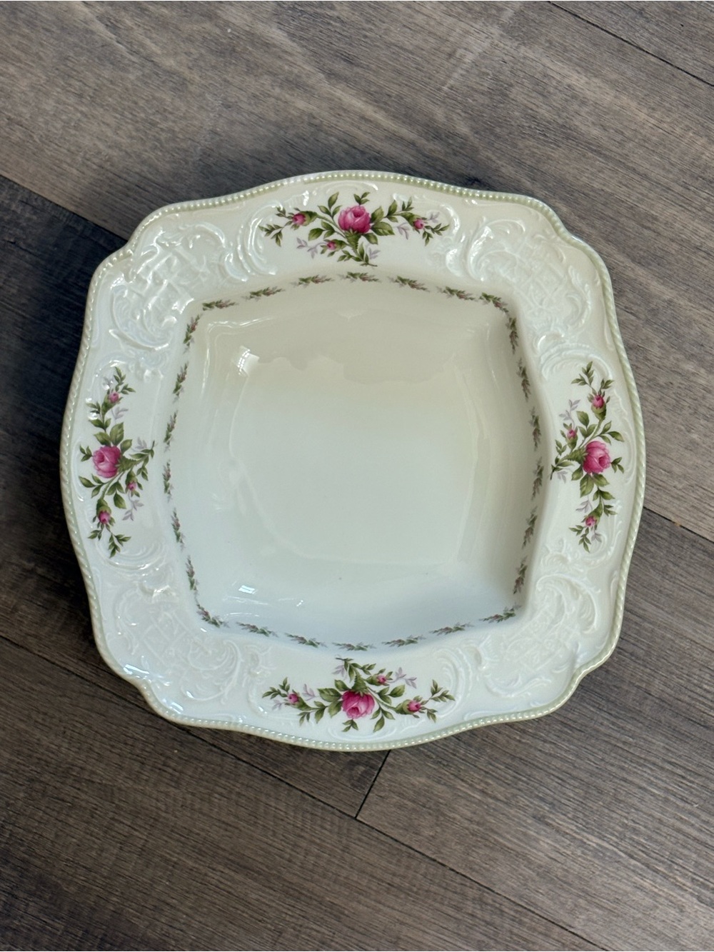 Rosenthal Sanssouci Rose Square Vegetable Serving Bowl 9 1/2" Germany Floral